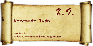 Korcsmár Iván névjegykártya